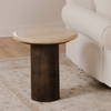 Landon Accent Table Beige Travertine, Side & End Table by Moe's Home, 17.72" width x 18.5" height x 17.72" depth thumbnail 6