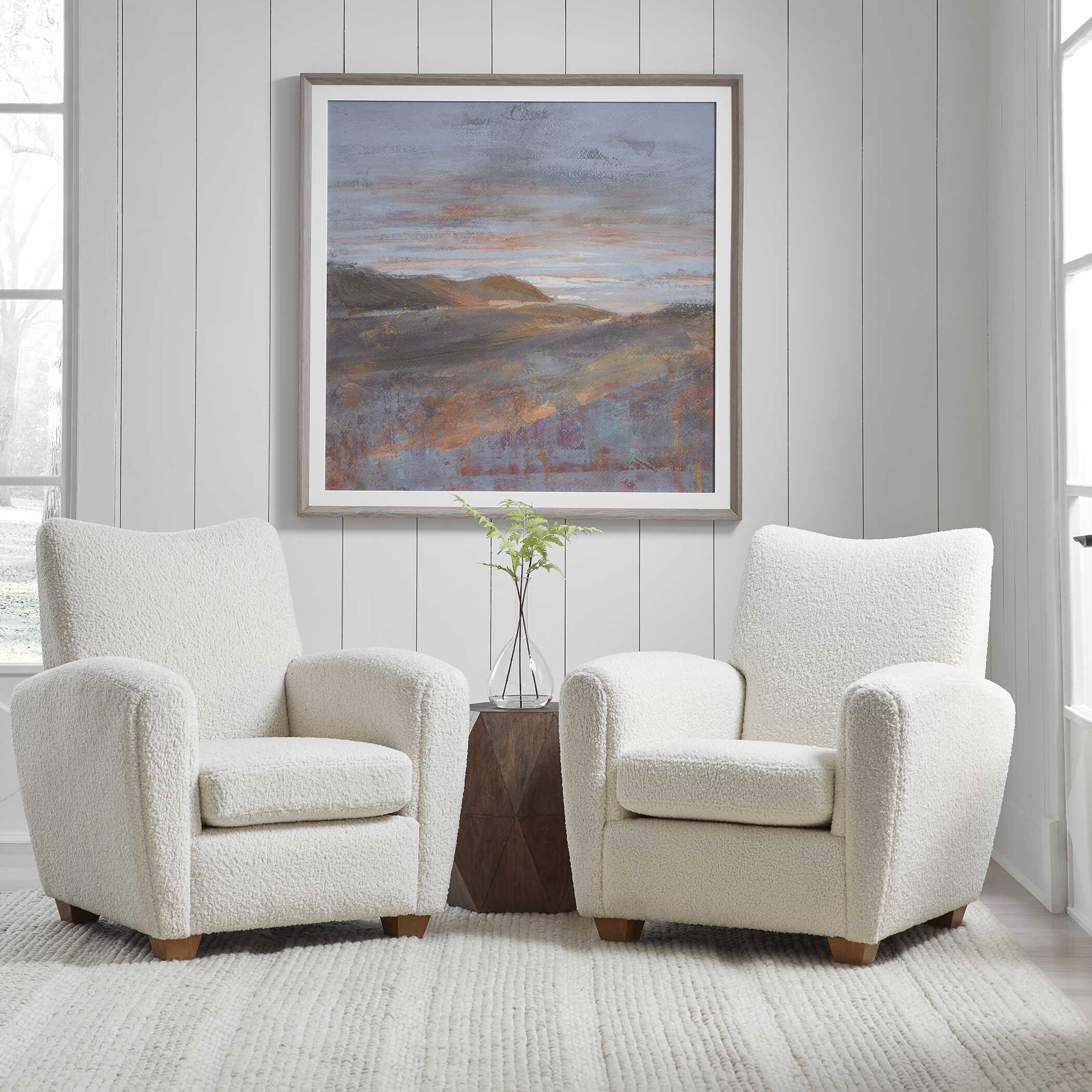 Teddy White Shearling Accent Chair large image 