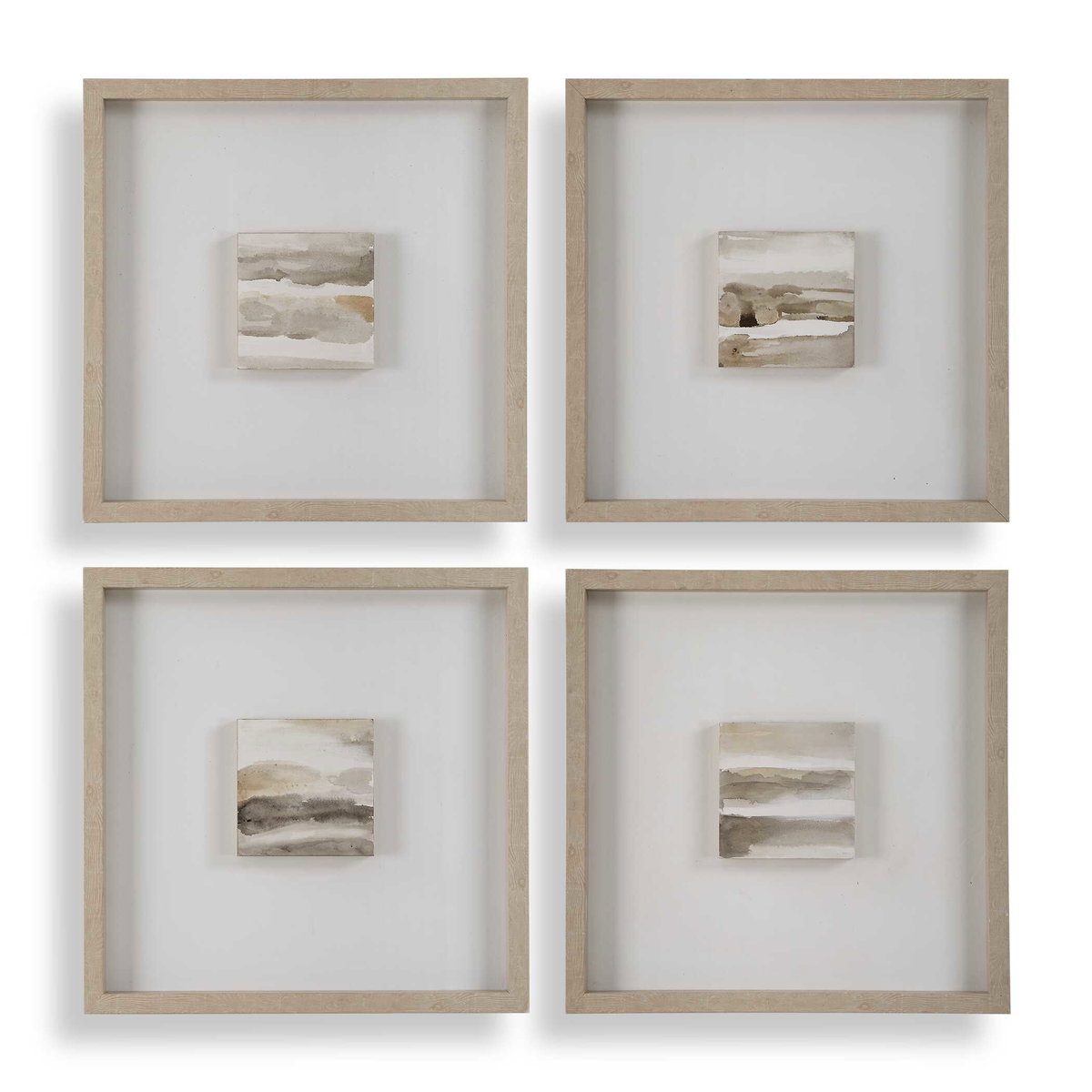 Studying Sepia Hand Painted Canvases Set/4, Painting by Uttermost, 25.6" width x 25.6" height x 2" depth View 1