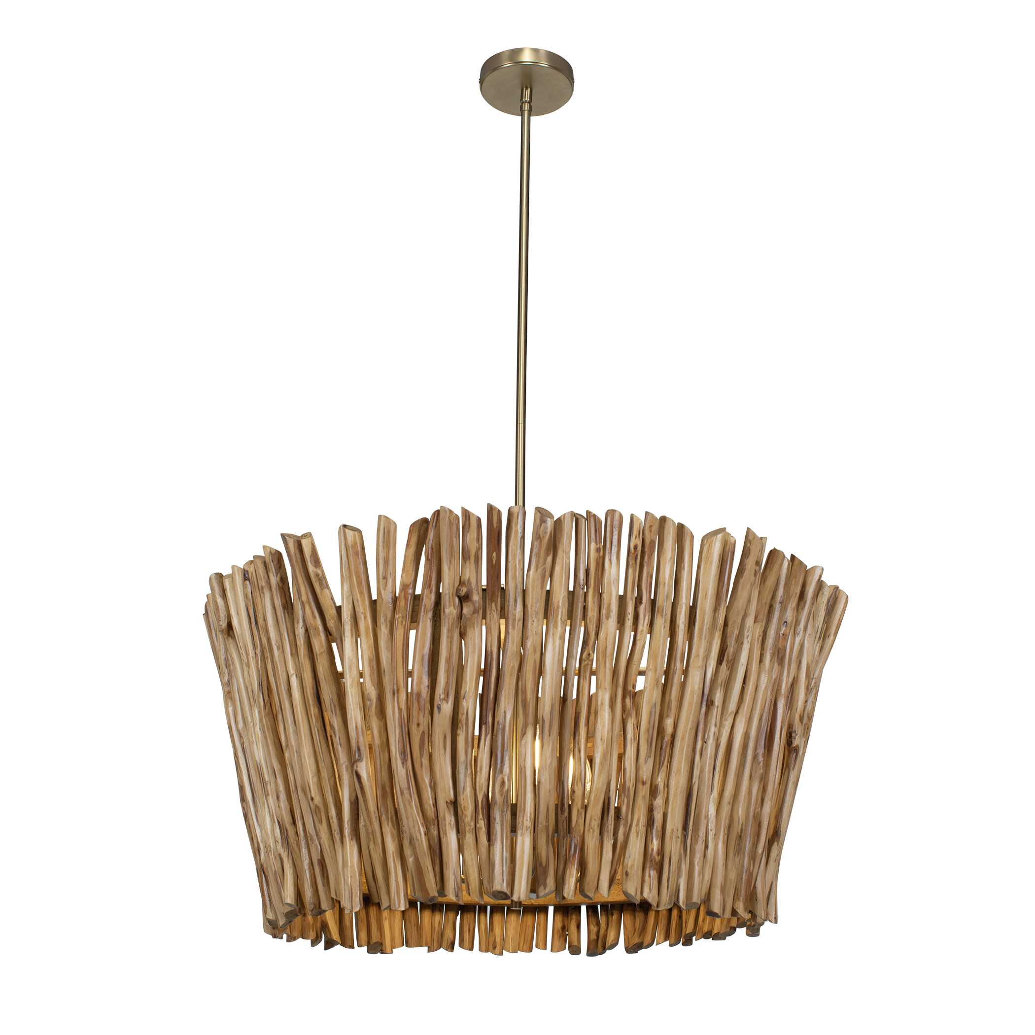 Rhea 4 Light Wood Branch Chandelier, Ceiling Light by Uttermost, 29" width x 15" height x 29.5" diameter x 29.5" depth View 7