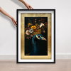 Peacock's Crown I - With Hand-Applied Gold Leaf & Glitter (Black and Teal Glitter, Gold Leaf Mat), by Oliver Gal,  24x36 thumbnail 4
