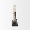 Raja Matte Black Metal with Wood Table Clock, by Mercana, 10.43" length x 3.15" width x 11.02" height thumbnail 5