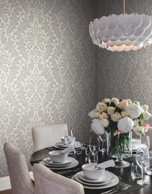 Modern Romance Grey Wallpaper