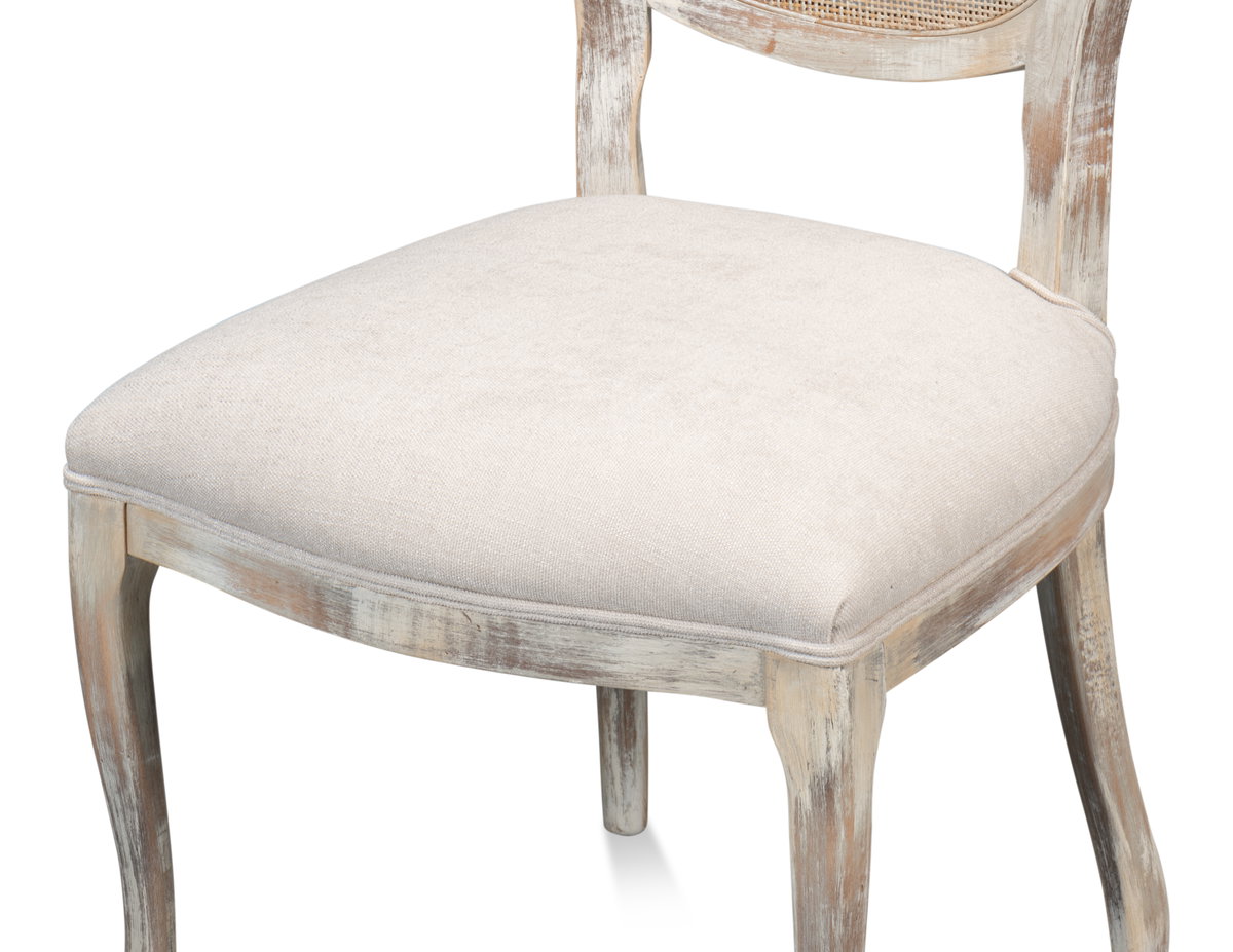 Oval Cane Back S/Chair Grey Oak  Taupe, by Sarreid, 2' length x 1'9" width x 3'5" height View 12
