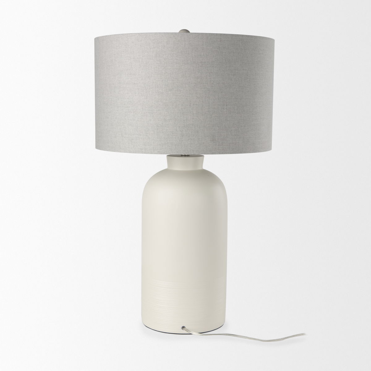 Cato 20.0L x 20.0W x 33.5H Cream Base with White Shade Table Lamp, by Mercana, 18" length x 18" width x 32.8" height View 3