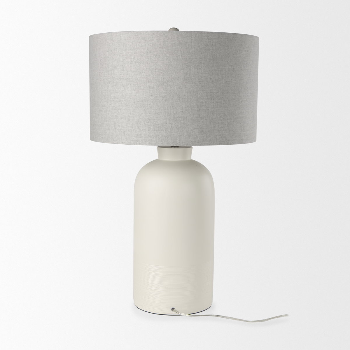Cato 20.0L x 20.0W x 33.5H Cream Base with White Shade Table Lamp, by Mercana, 18" length x 18" width x 32.8" height View 3