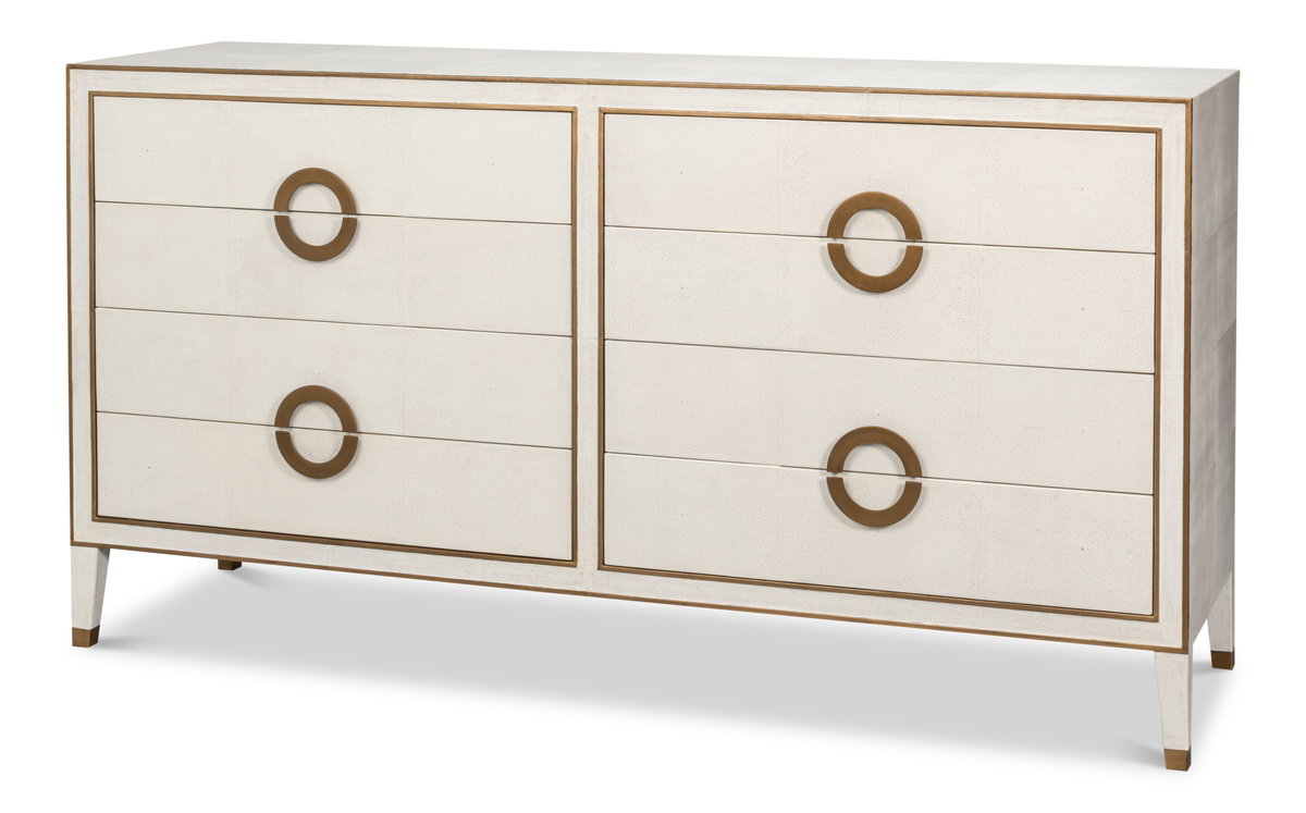 Gabriella Chest Of Drawers  Osprey White, by Sarreid, 1'10" length x 6'4" width x 3'4" height View 1