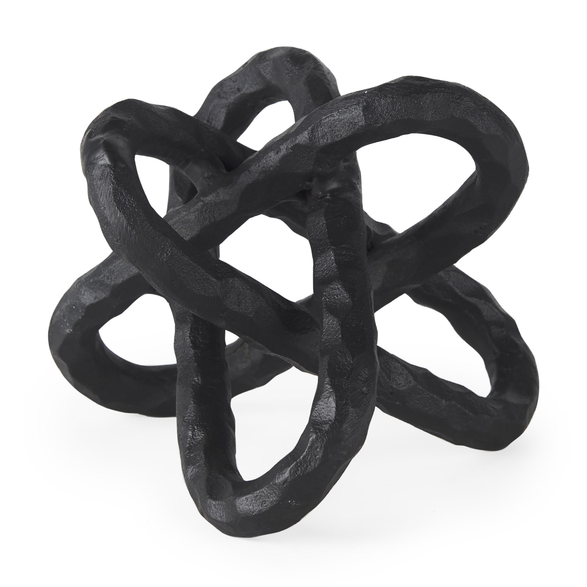 Wilhelm I (Small) 7L x 7W Black Metal Link Decor Object, Decorative Object by Mercana, 6.69" length x 6.69" width x 6.69" height View 1