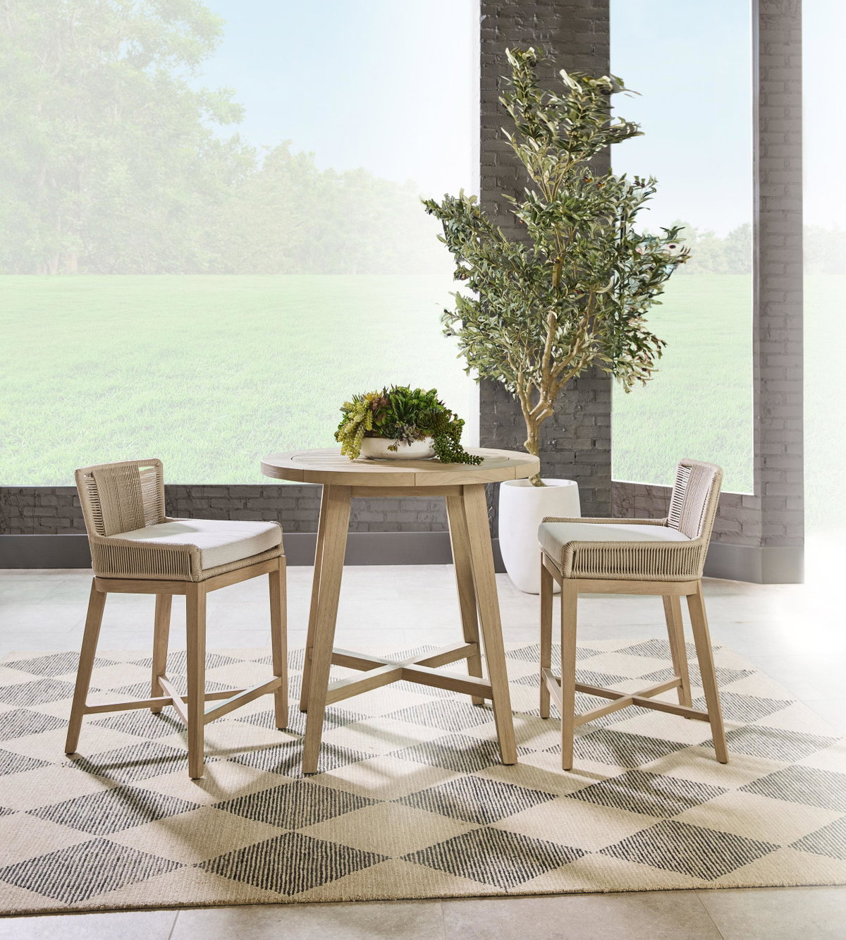 Carmel Outdoor 36' Round Counter Table, Dining Table by Essentials for Living, 36" width x 36" height x 36" depth View 11