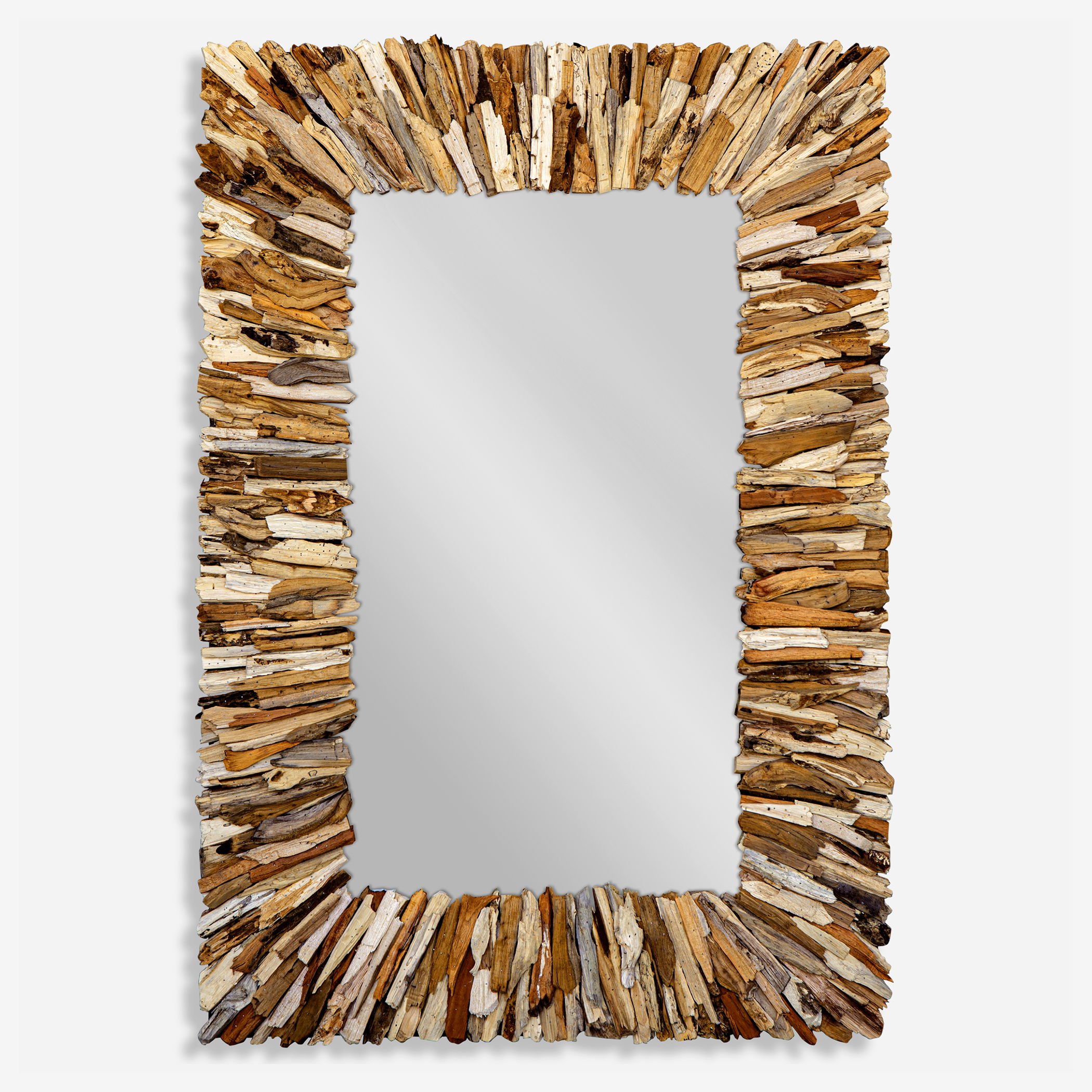 Teak Branch Rectangular Mirror large image 