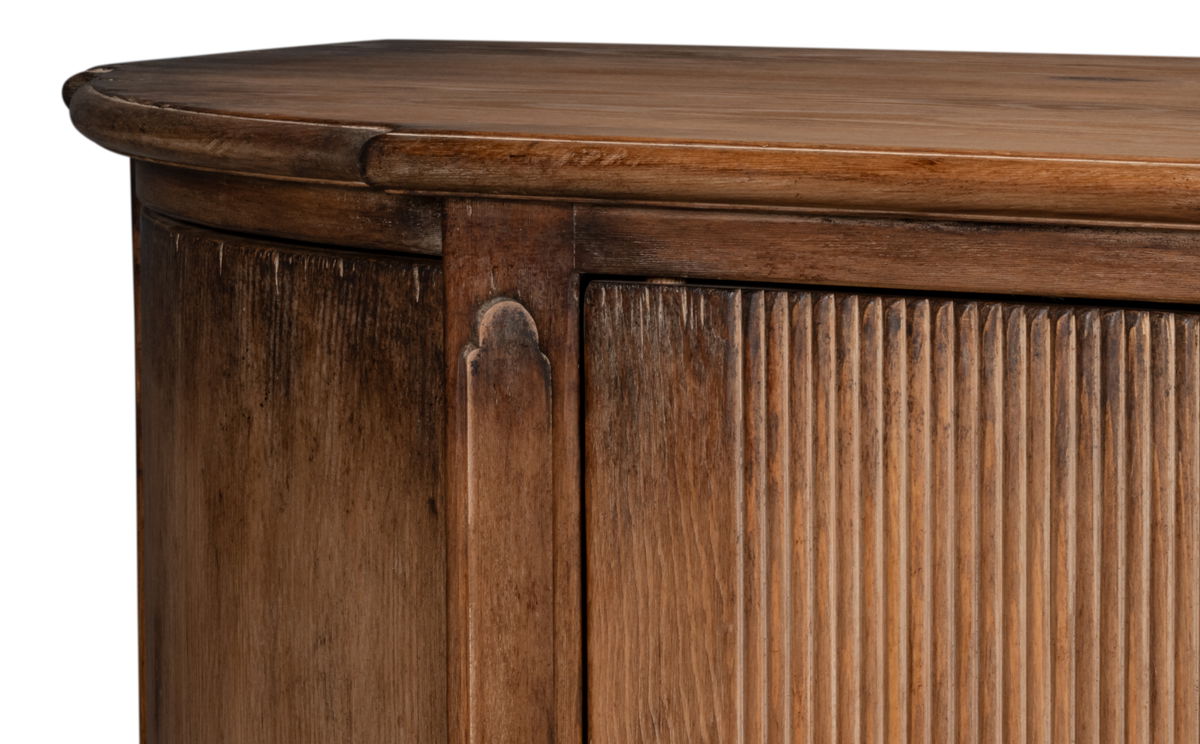 Brooks Demilune  Brown, by Sarreid, 1'8" length x 5'3" width x 3'9" height View 5