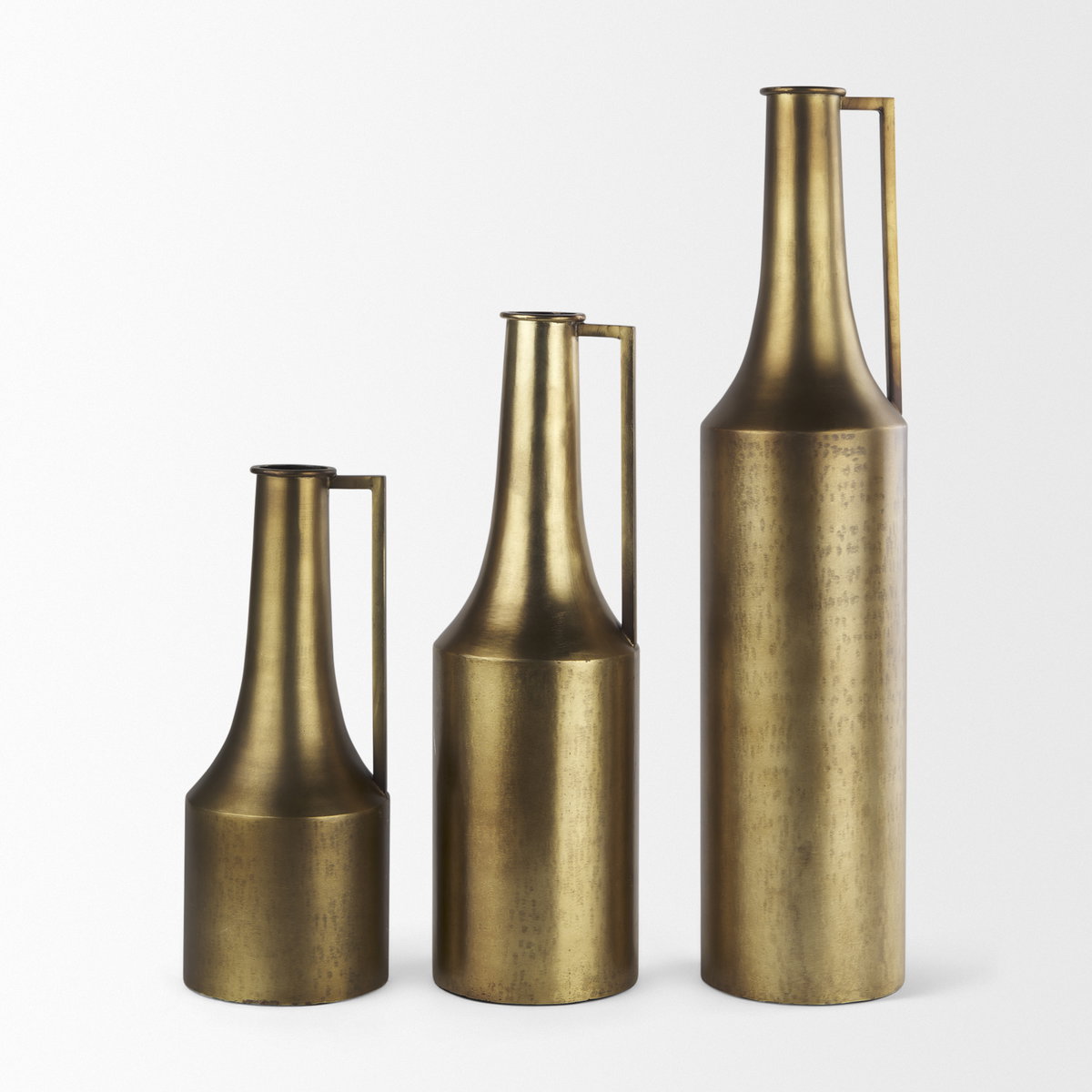 Aubrey  Large 24.0H Gold Iron Jug Vase, Decorative Jar by Mercana, 5.5" length x 5.5" width x 24" height View 7