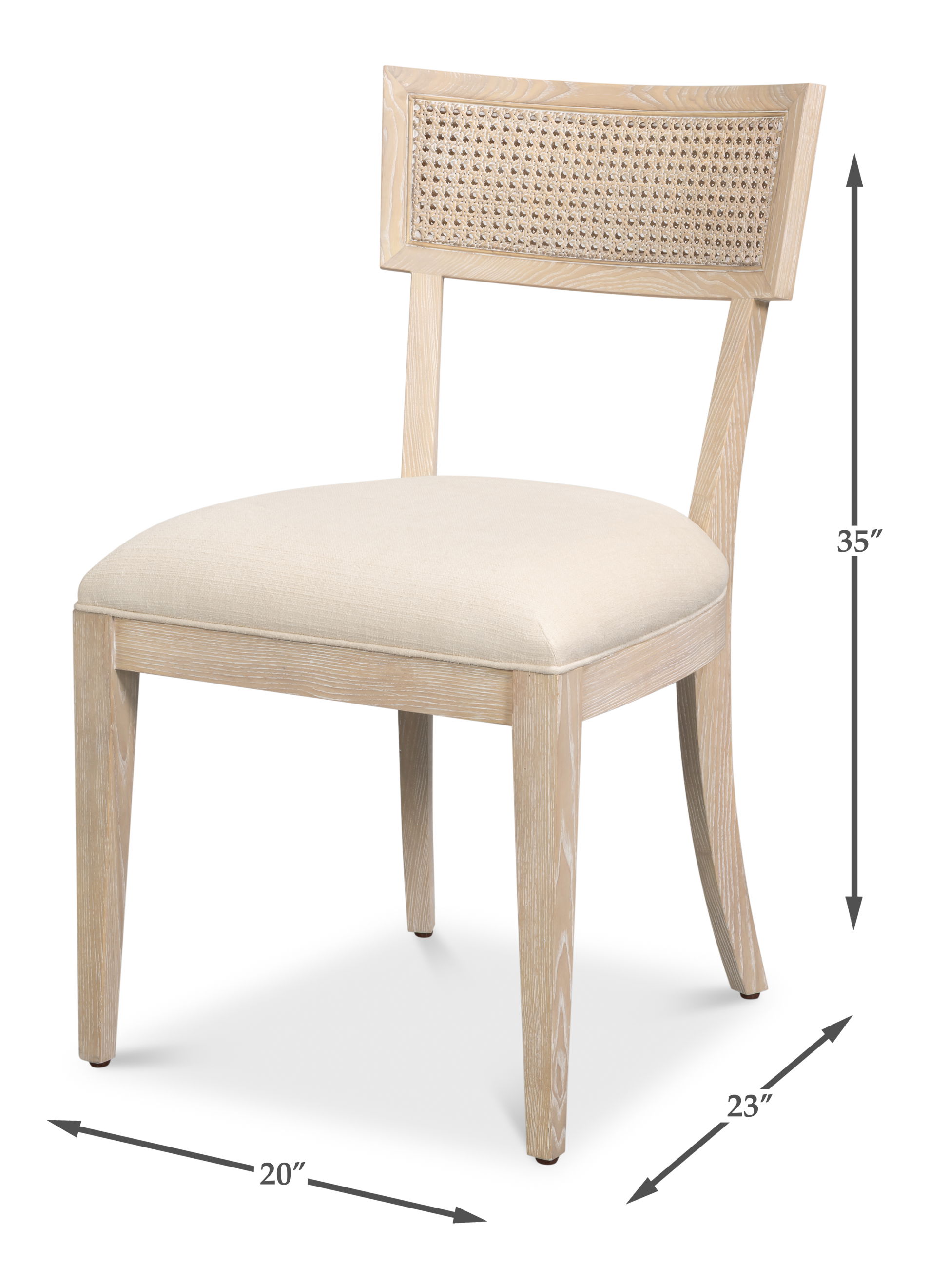 Ridge Chair, Dining Chair by Sarreid, 20" length x 22" width x 35" height View 17