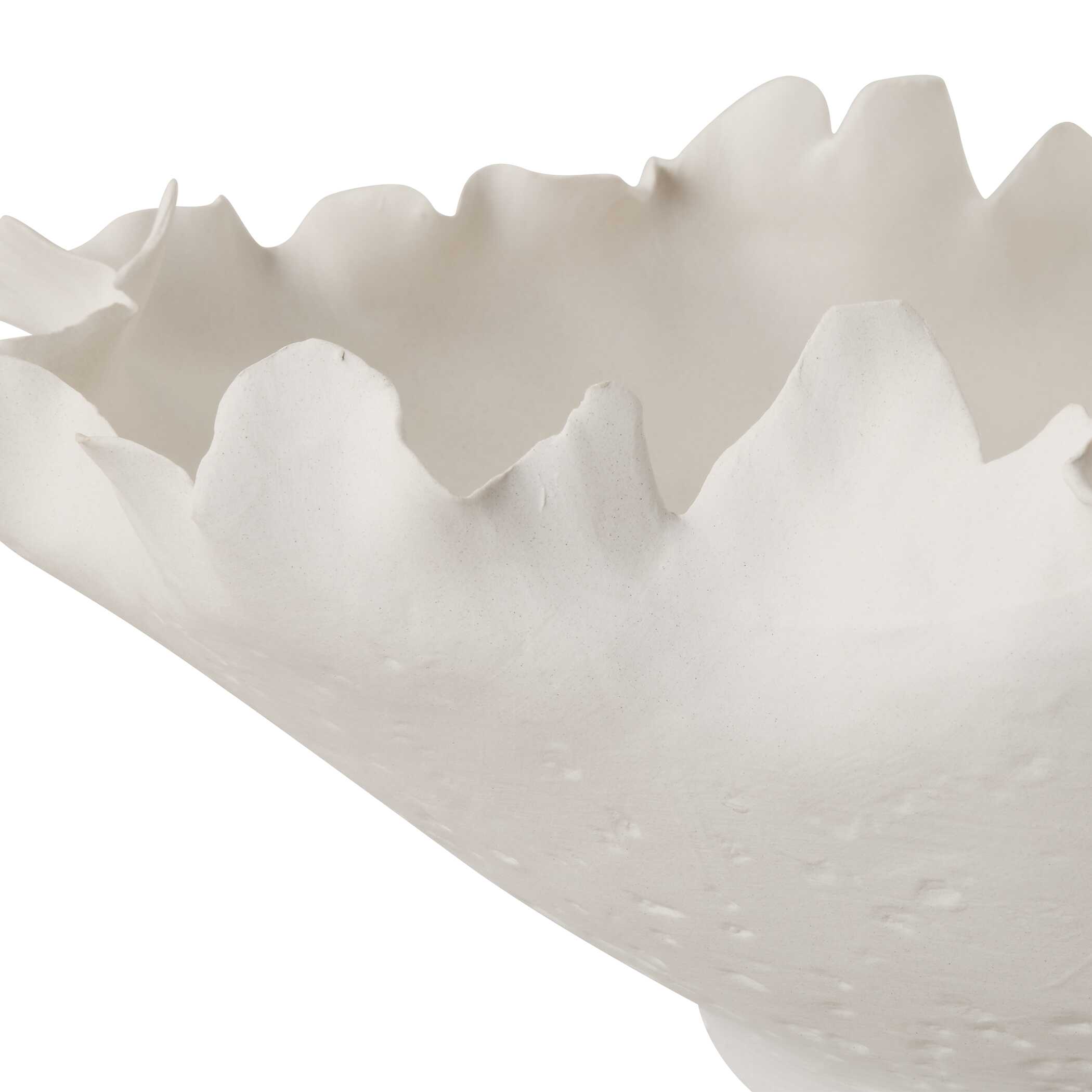 Blossom Short Off-white Bowl, Decorative by Uttermost, 16.75" width x 4.5" height x 12" depth View 7