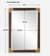 Rhea Walnut Mirror, by Uttermost, 27.5" width x 39.37" height x 1.62" depth thumbnail 3