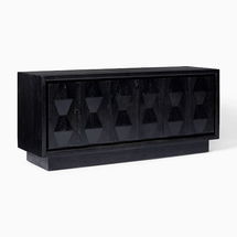 Online Designer Home/Small Office Carved Pattern 60" Media Console, Black