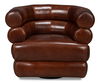 Rondo Leather Swivel Chair,Brown, Seating by Sarreid, 38" length x 31" width x 30" height thumbnail 2