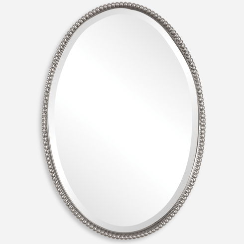 Sherise Brushed Nickel Oval Mirror