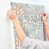 Coral Leaves Coral Black Wallpaper thumbnail 5