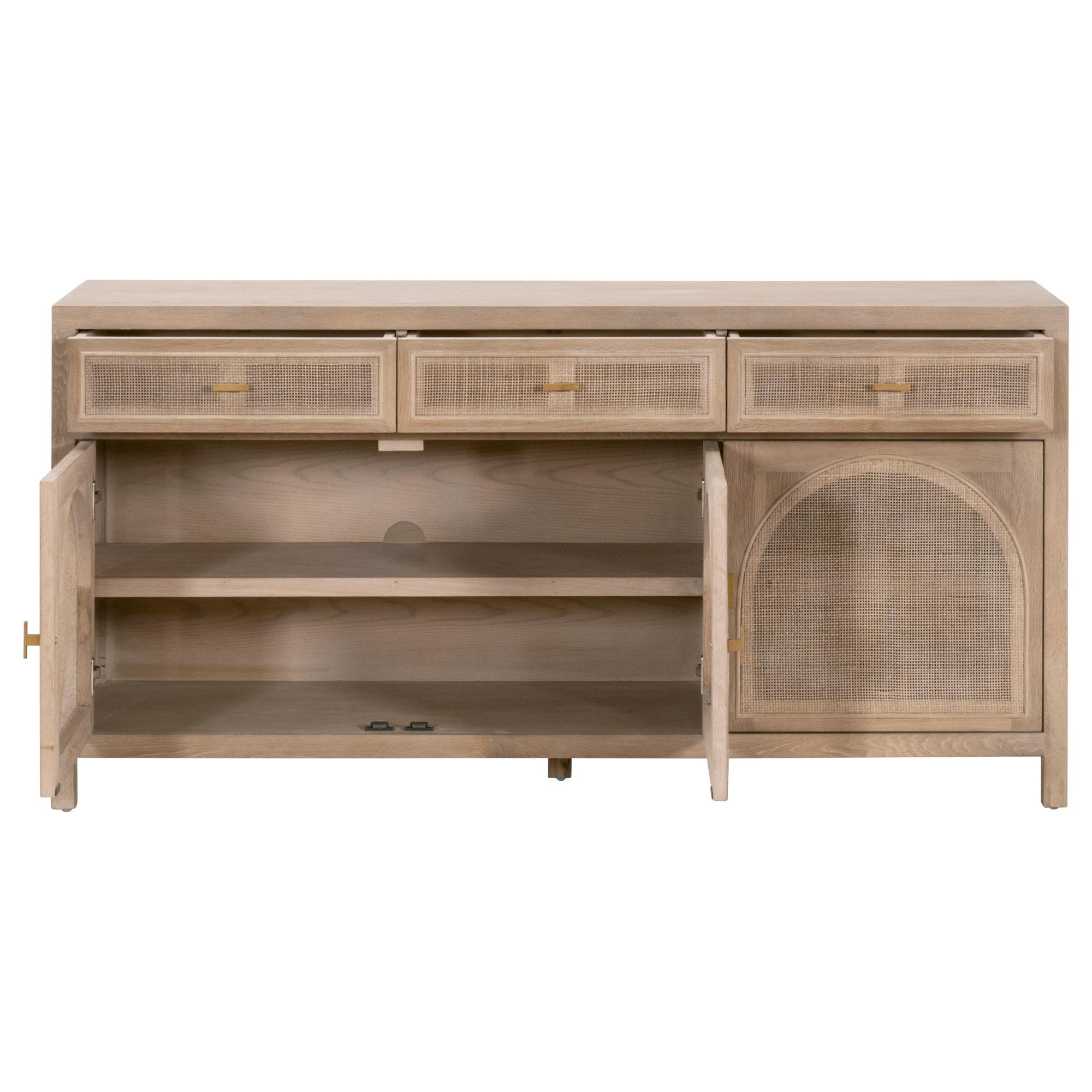 Cane Media Sideboard, Cabinets & Sideboard by Essentials for Living, 63" width x 31.5" height x 18" depth View 4