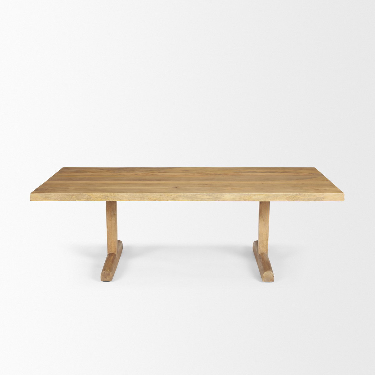 Viktor 55'L Light Brown Solid Wood Coffee Table, by Mercana, 55" length x 30" width x 17" height View 4