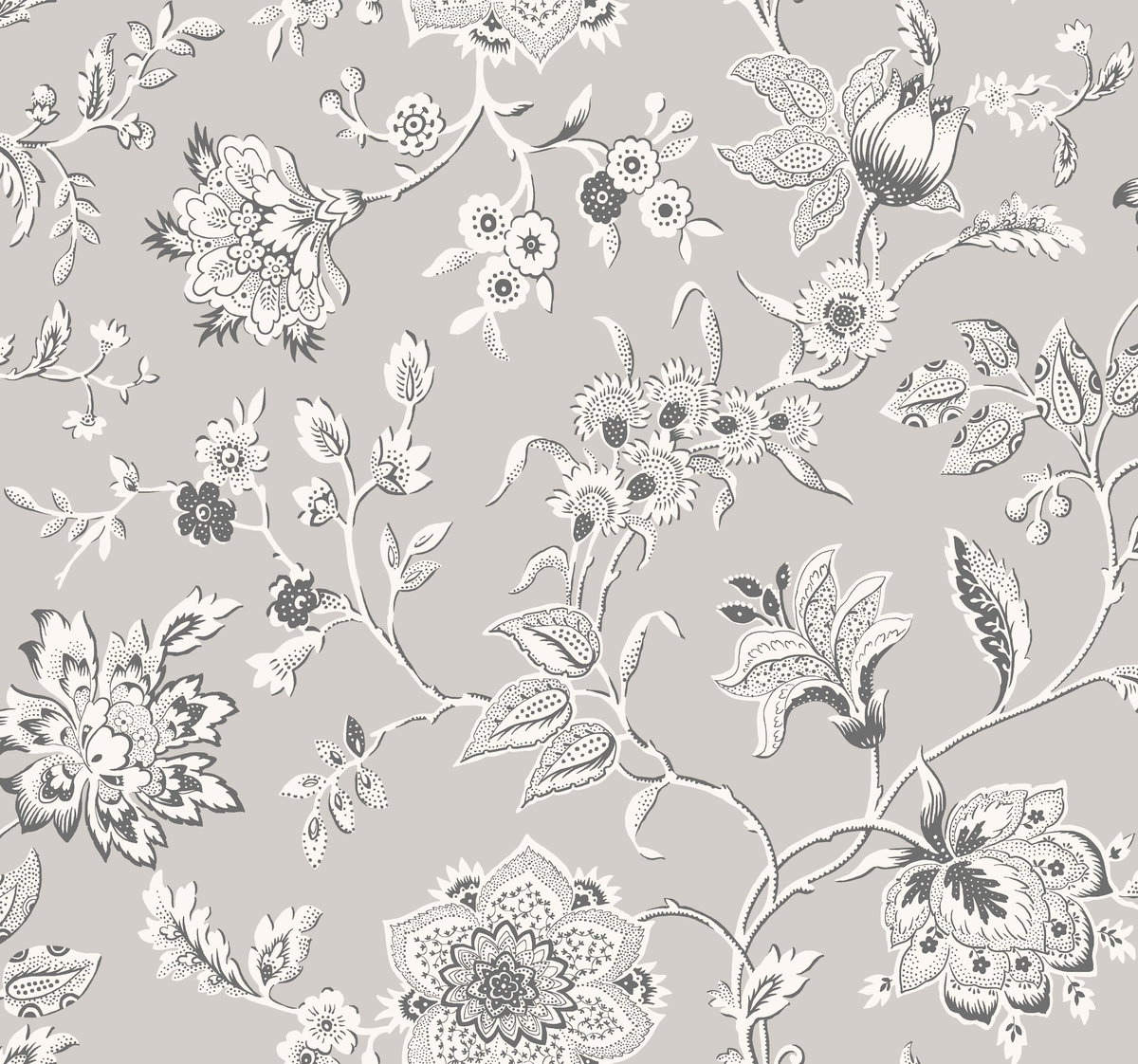 Sutton Grey Wallpaper, by York Wall, 27' length x 2'3" width x 0.02" depth View 2
