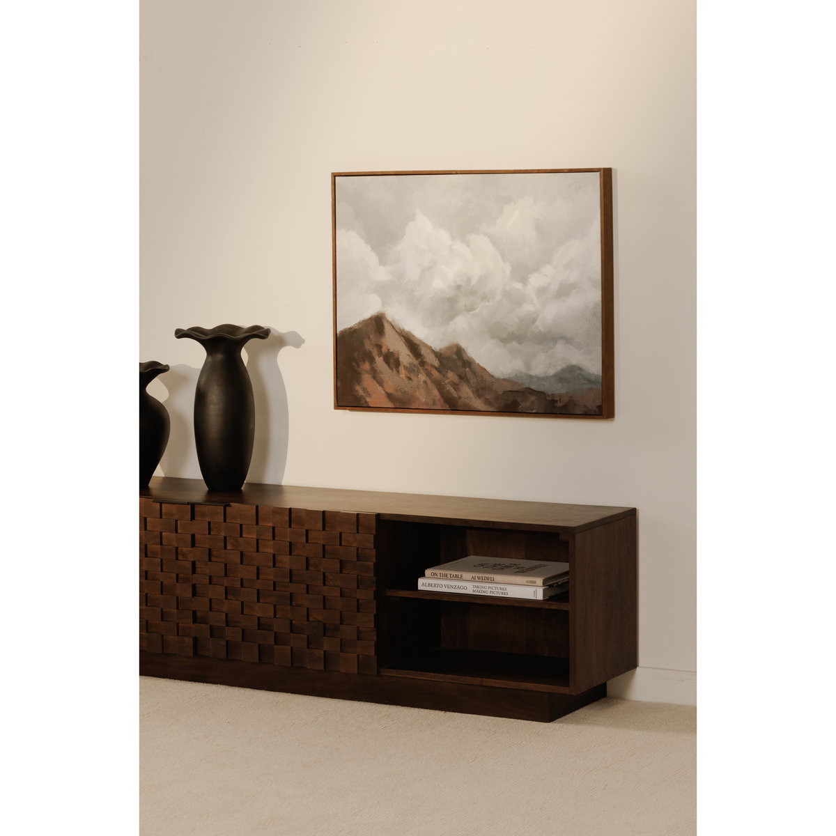 Easton Media Cabinet Brown, Media Console by Moe's Home, 60" width x 18" height x 14" depth View 13