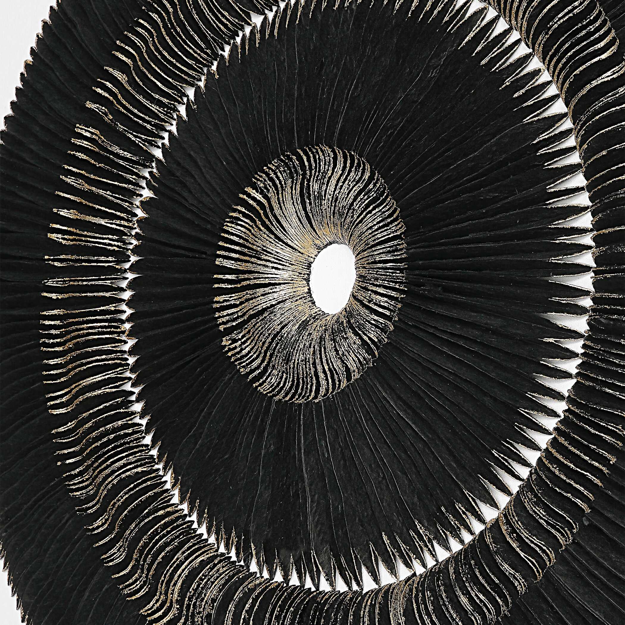 Sandara Black And Gold Shadow Box, Sculptural Wall Art by Uttermost, 39.37" width x 39.37" height x 2.5" depth View 6