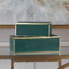 Karis Emerald Green Boxes Set/2, by Uttermost, 11.75" width x 3.75" height x 6" depth thumbnail 5
