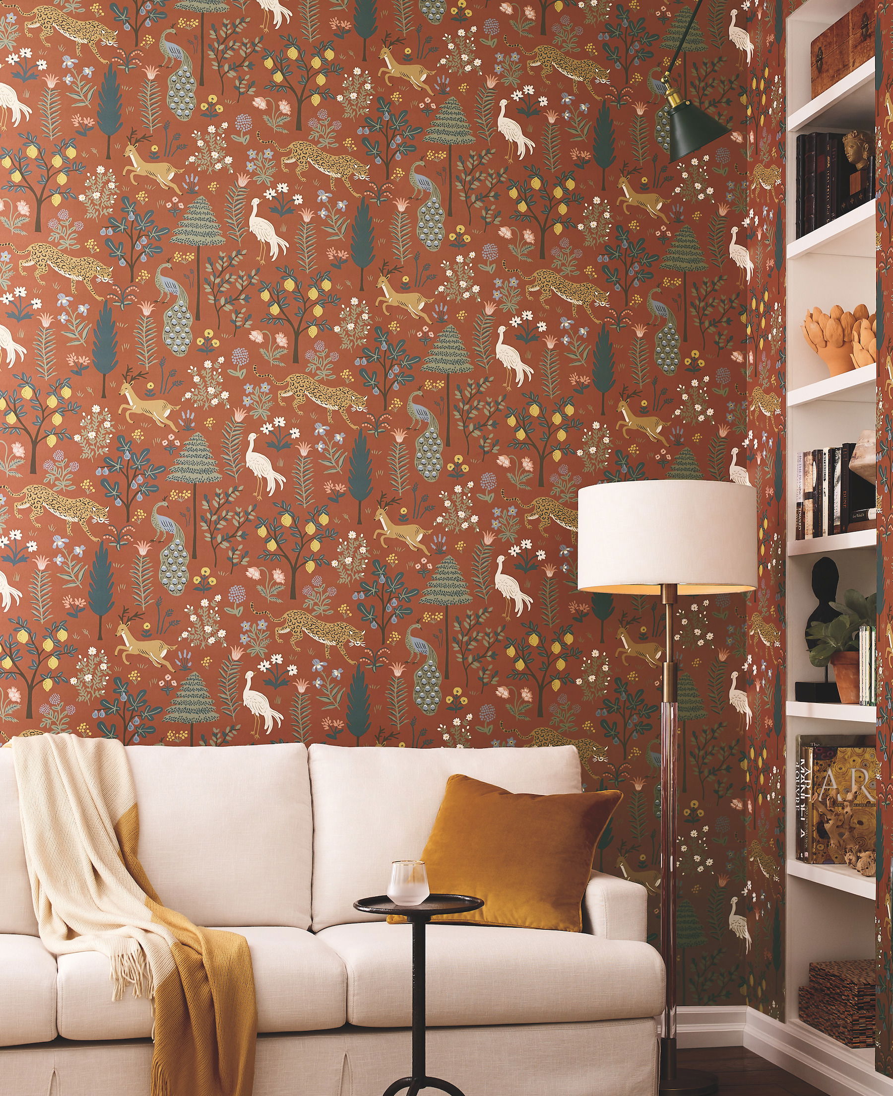 Menagerie Brown Wallpaper large image 