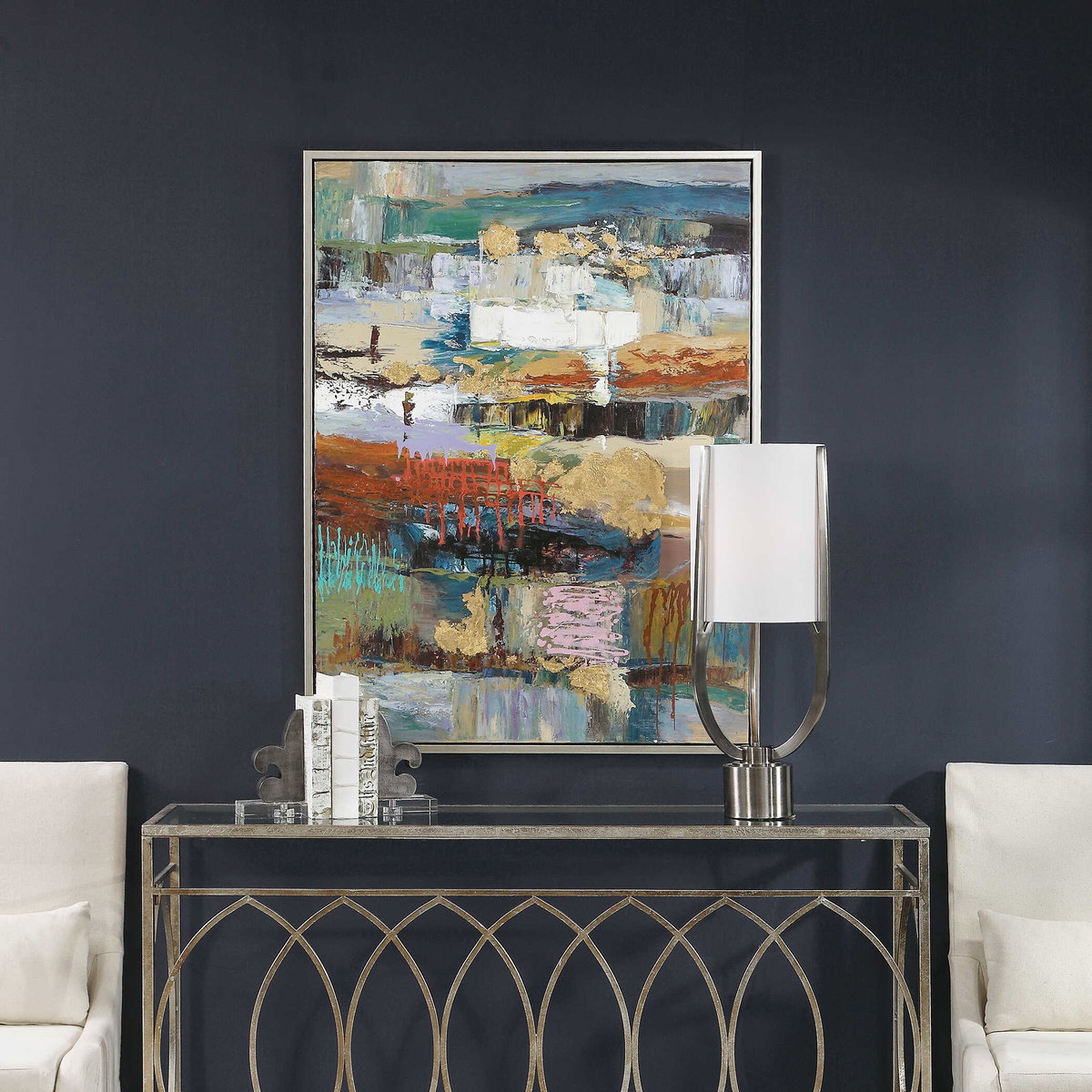 Fiesta Hand Painted Canvas, Art by Uttermost, 37.25" width x 49" height x 1.75" depth View 4