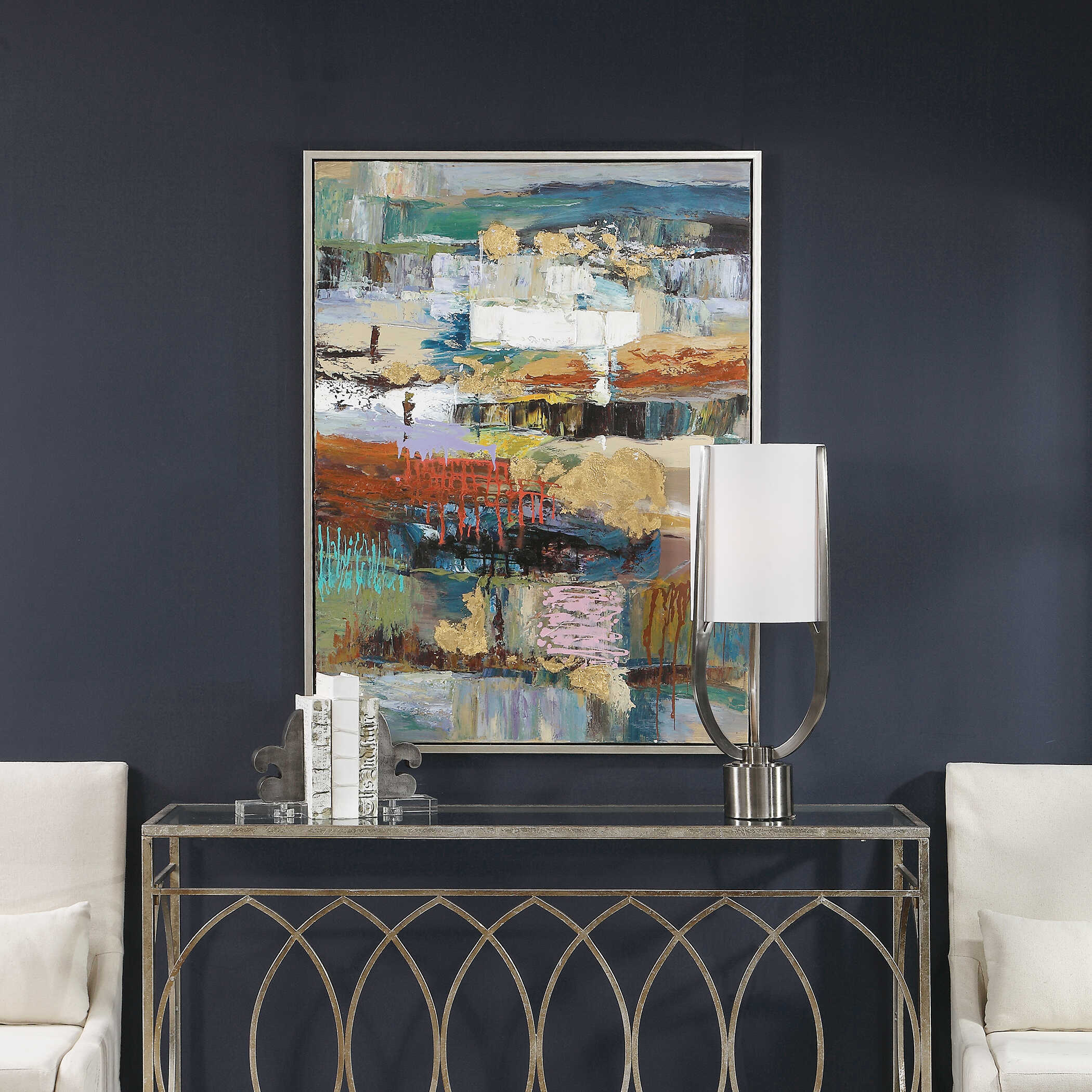 Fiesta Hand Painted Canvas, Painting by Uttermost, 37.25" width x 49" height x 1.75" depth View 4