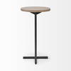 Ballatine 15L x 15W x 27H Brown Wood Round Top with Black Metal Base Accent Table, Side & End Table by Mercana, 15" length x 15" width x 27" height thumbnail 5
