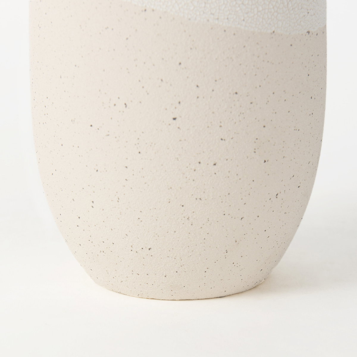 Salar  Cream Conical Crackled Ceramic Vase, by Mercana, 5.91" length x 5.91" width x 13.98" height View 7