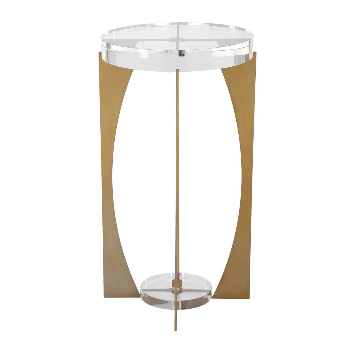 Kolkata Brass Accent Table, Side & End Table by Uttermost, 13.75" width x 24" height x 13.75" depth View 5