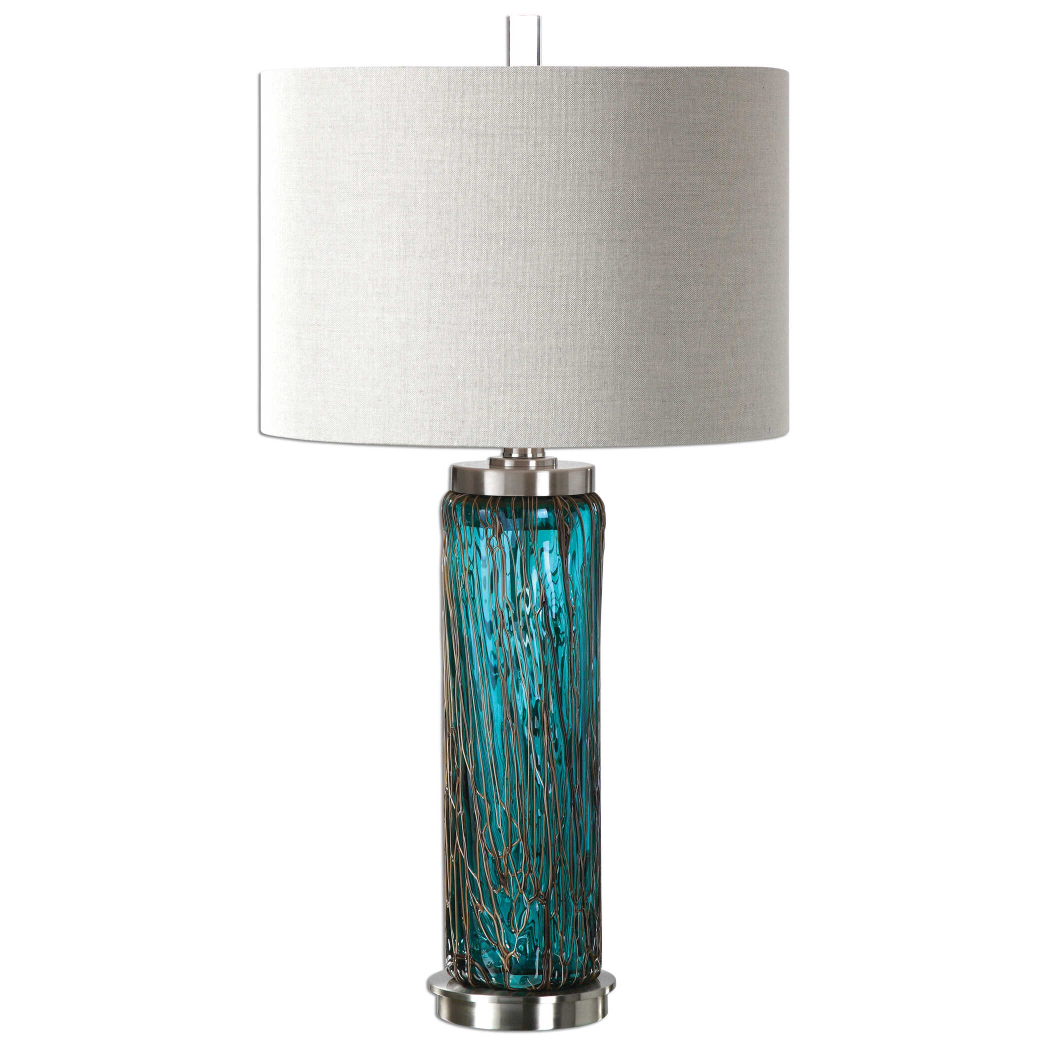 Almanzora Blue Glass Lamp large image 