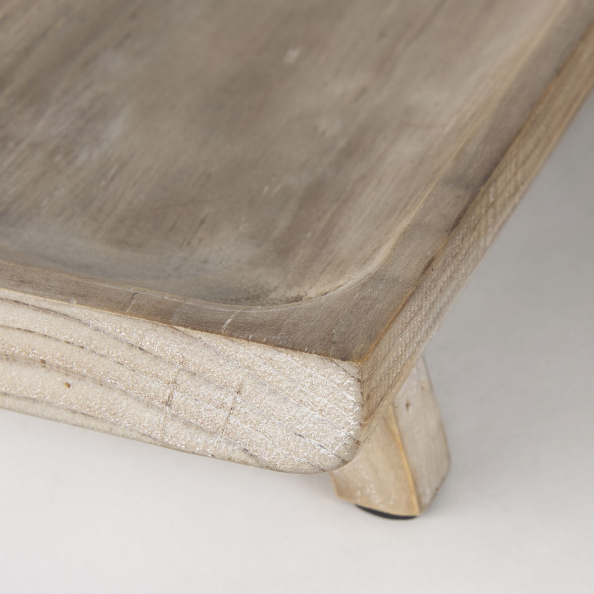 Carver Set of 2 Rectangular White Washed Wood Trays, Decorative Tray by Mercana, 15.5" length x 6.25" width x 2.75" height View 6