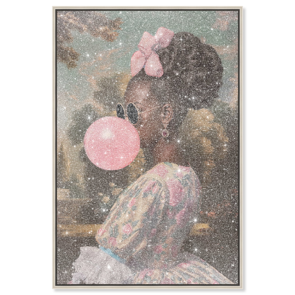 Roses and Rebellion - With Diamond Dust and Glitter (Black Glitter, Diamond Dust), Art by Oliver Gal,  24x36 View 1