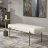 Olivier White Bench, Benche by Uttermost, 49" width x 19" height x 20" depth thumbnail 8