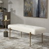 Olivier White Bench, Benche by Uttermost, 49" width x 19" height x 20" depth thumbnail 8