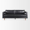 Svend  Black Leather Sofa, Sofas & Sectional by Mercana, 88" length x 38" width x 34" height thumbnail 5