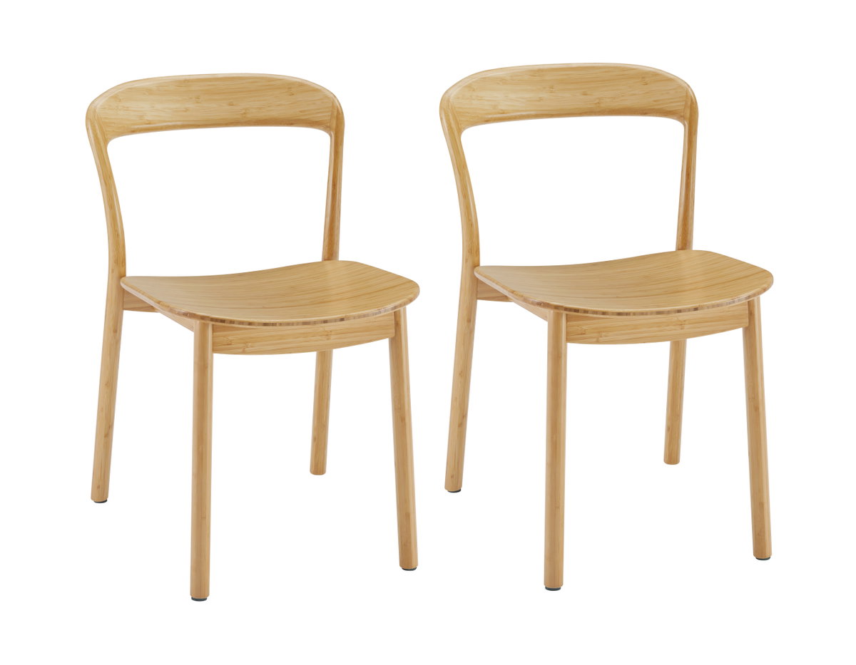 Hanna Dining Chair Bamboo Seat, Wheat (Set of 2), by Greenington, 18" length x 21.5" width x 30.75" height View 5