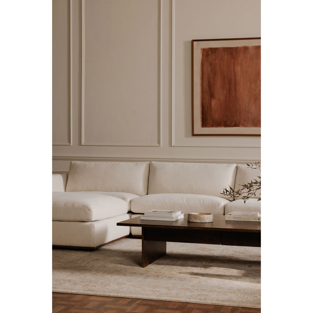 Rue Nook Modular Sectional Off White, Sectional Sofa by Moe's Home, 95.2" width x 23.6" height x 81.8" depth View 6