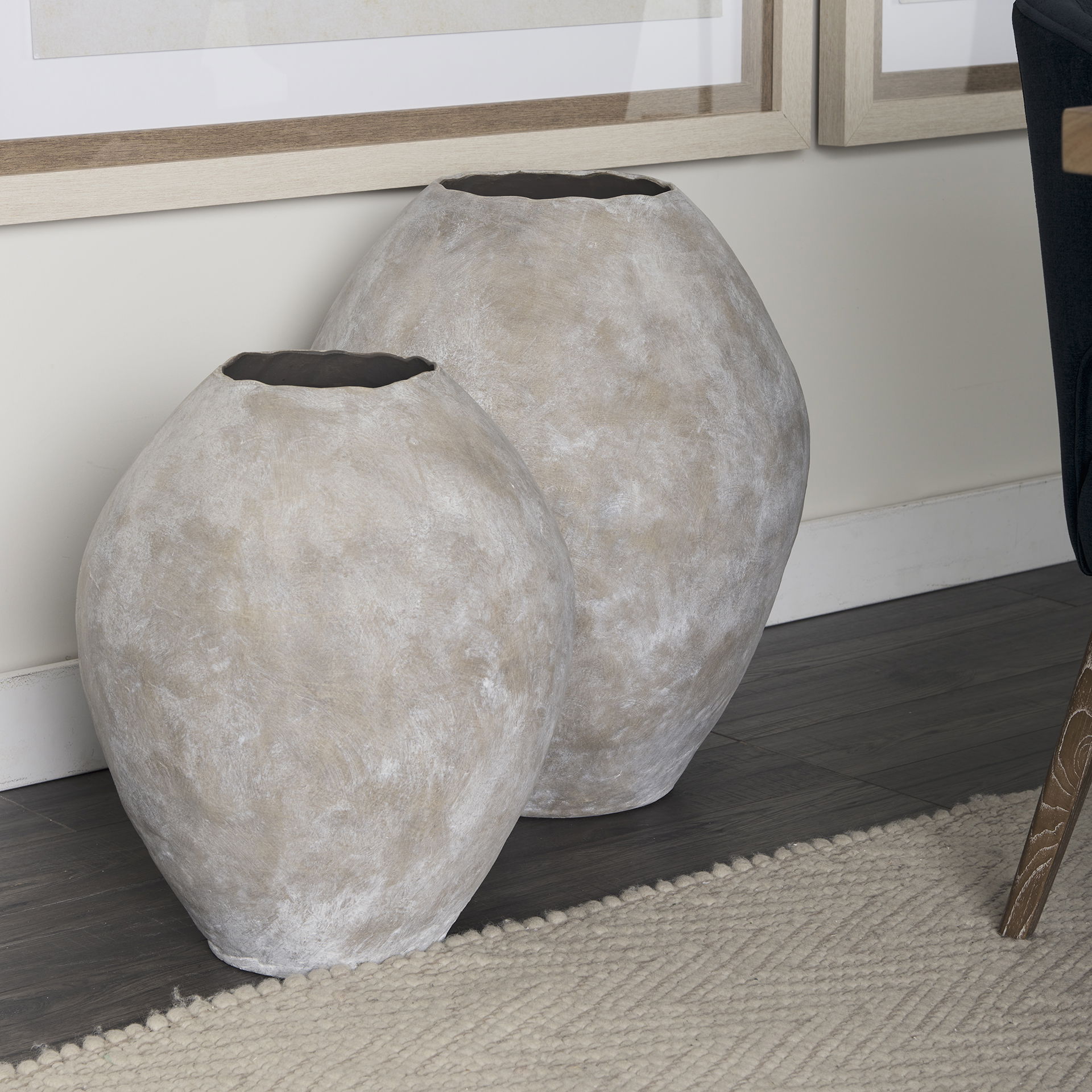 Gobi 20L x 23H Small Tan Ceramic Oval Vase large image 