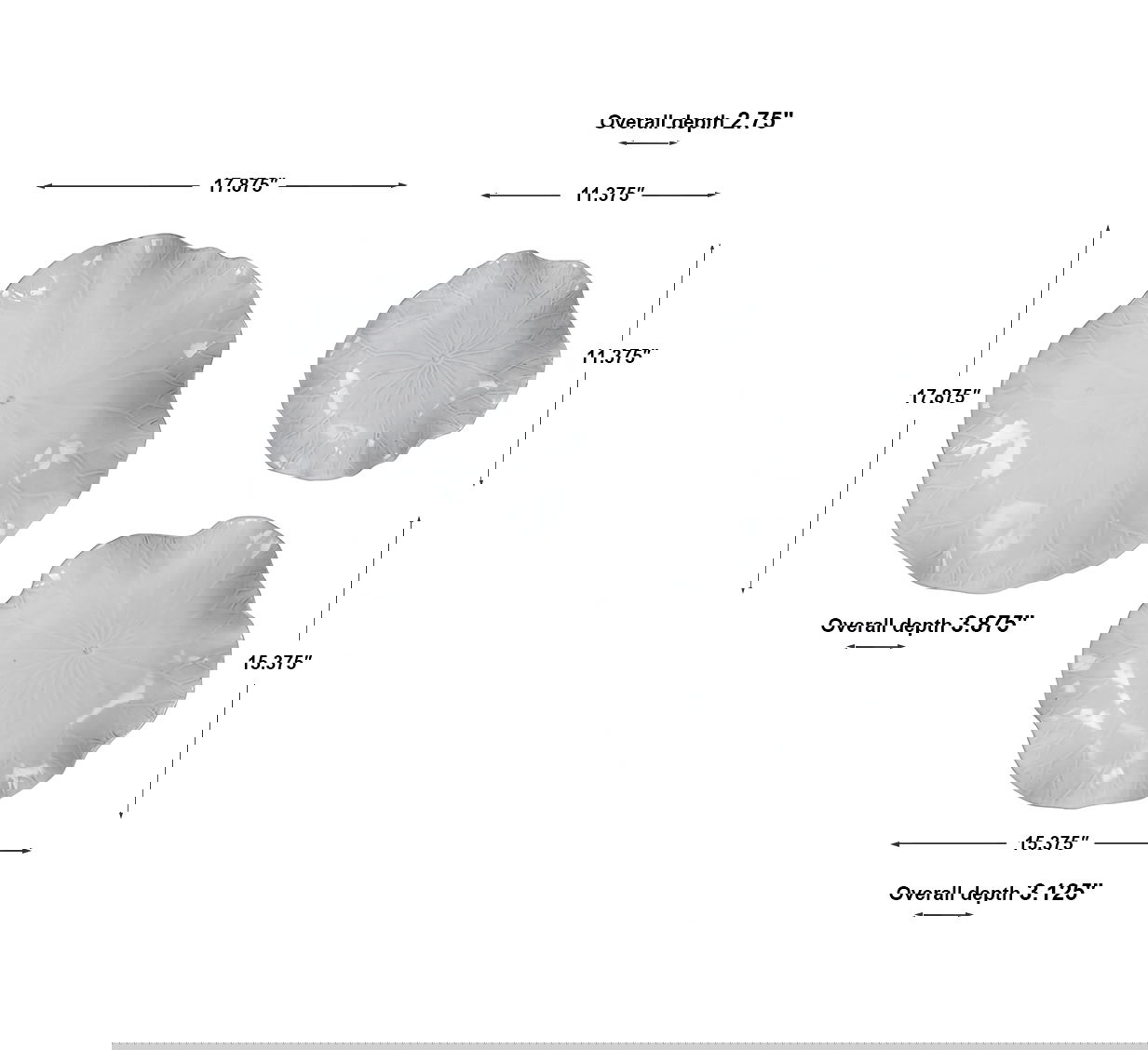 Abella Ceramic Wall Decor Set/3 White, Sculptural Wall Art by Uttermost, 17.87" width x 17.87" height x 3.87" depth View 3