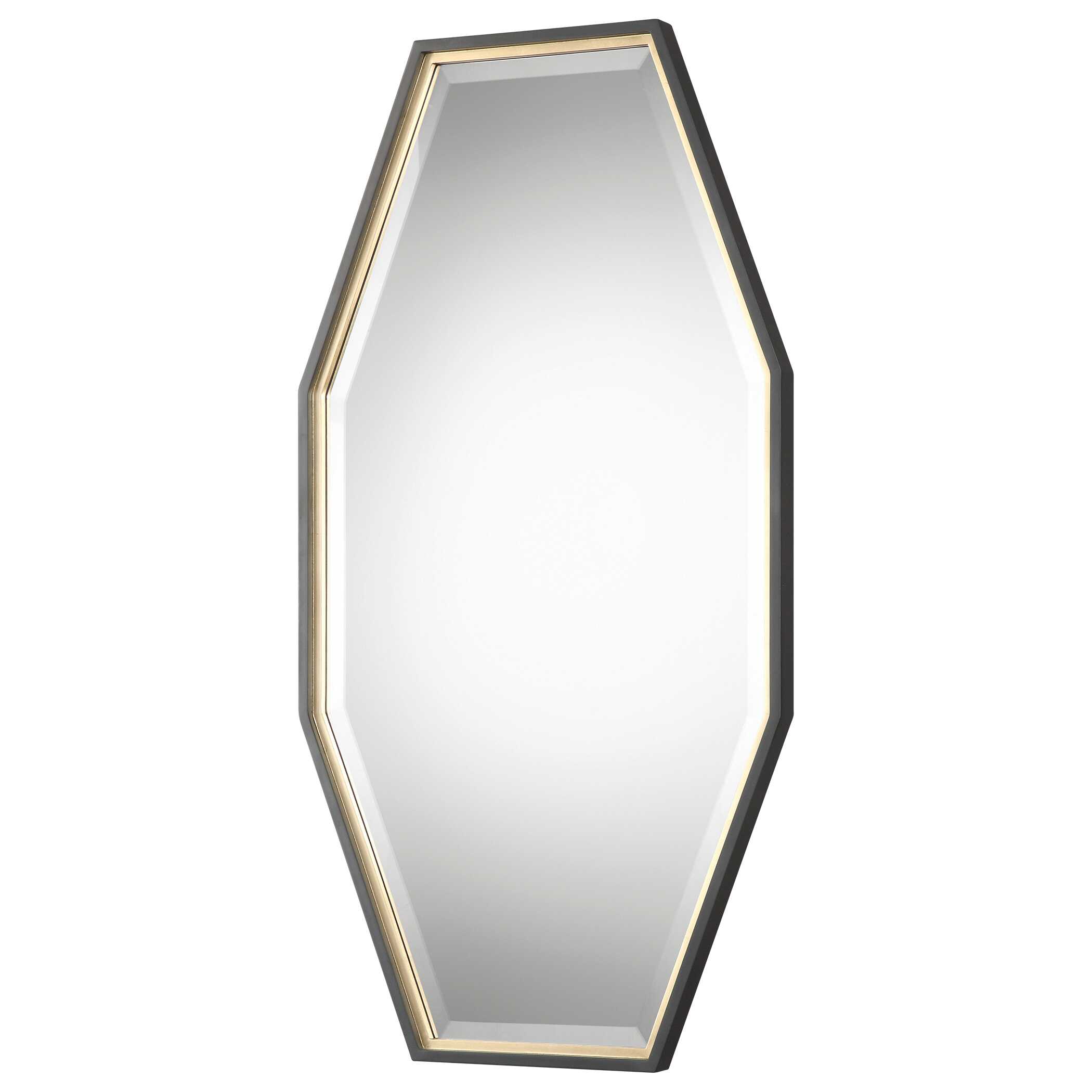 Savion Gold Octagon Mirror, by Uttermost, 24" width x 46" height x 1.5" depth View 4