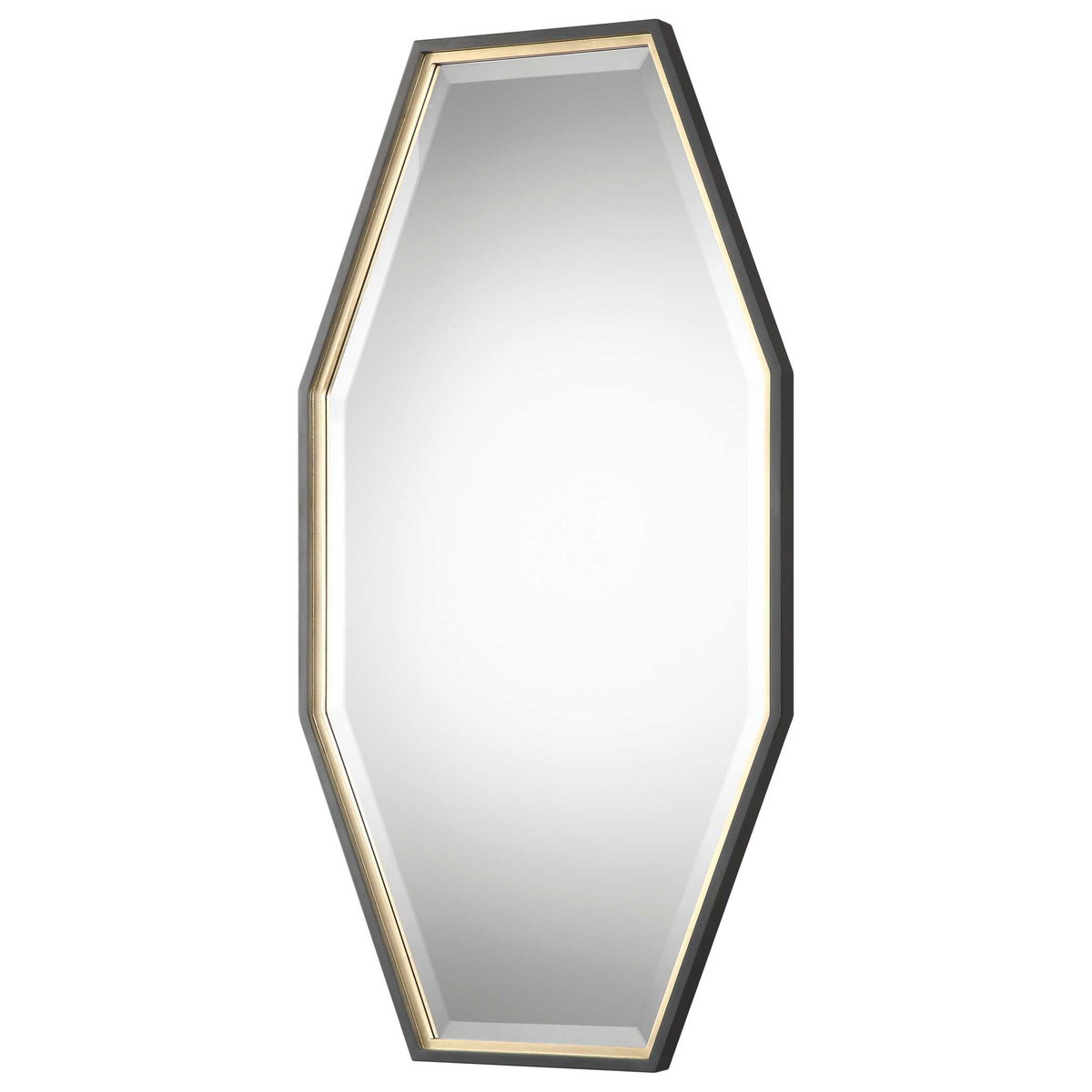 Savion Gold Octagon Mirror, by Uttermost, 24" width x 46" height x 1.5" depth View 4