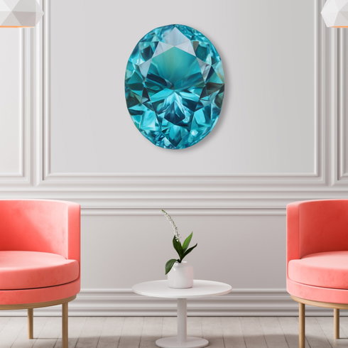 Aqua Oval (No Embellishment)