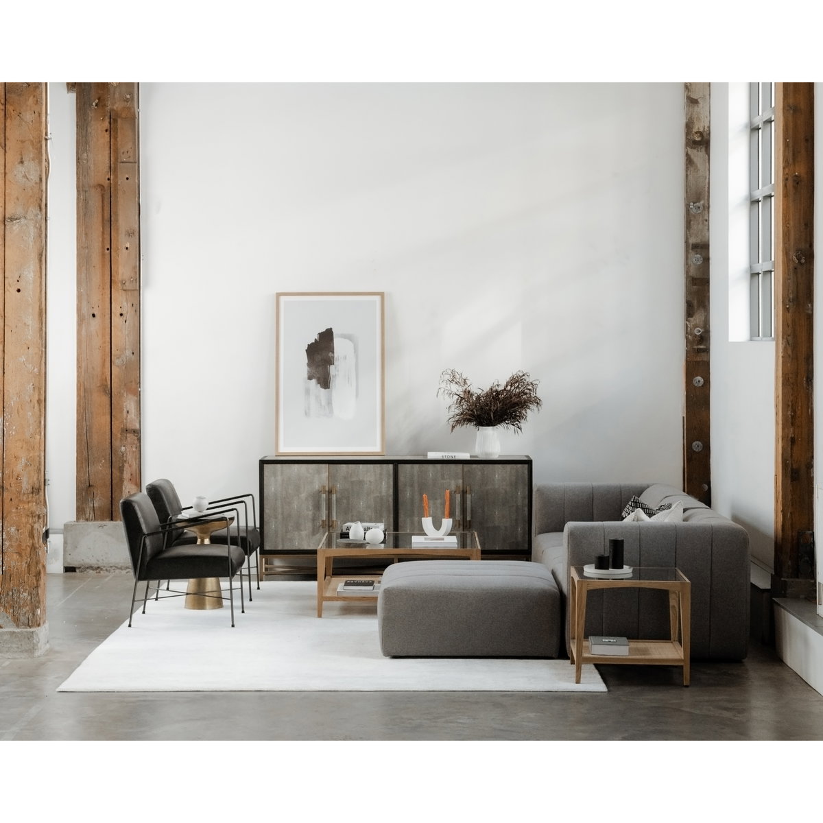 Harrington Coffee Table Natural, by Moe's Home, 39.5" width x 16.5" height x 39.5" depth View 7