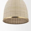 Saliha Cane with Brass Metal Pendant Light, by Mercana, 18" length x 18" width x 22.5" height thumbnail 8